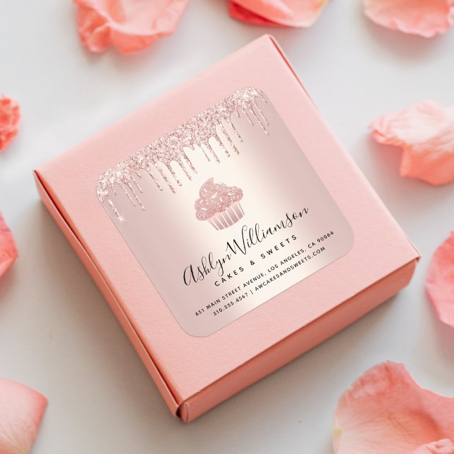 Adesivo Quadrado Cupcake Bakery Odontologia Odontologia Chef Rosa D (Criador carregado)