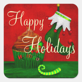 Adesivo Quadrado Cupcake Feriado PERSONALIZADO