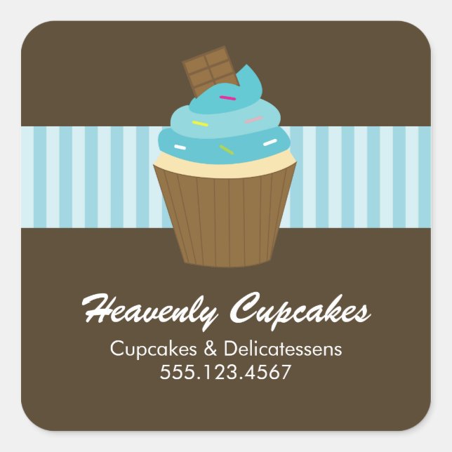 Adesivo Quadrado Cupcake Round Sticker (Frente)
