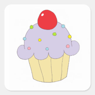 Adesivo Quadrado Cupcake roxo