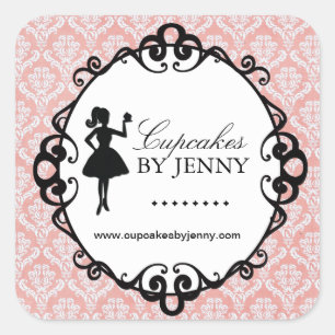 Adesivo Quadrado Cupcake Silhuette Packaging Stickers