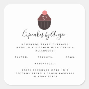 Adesivo Quadrado Cupcakes de Chocolate Negócios de Alimentos Quadra