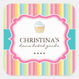 Adesivo Quadrado Cupcakes de cor
