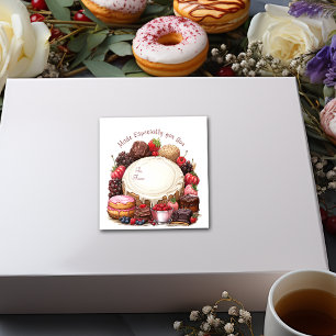 Adesivo Quadrado Cupcakes Donuts Brownies Doces