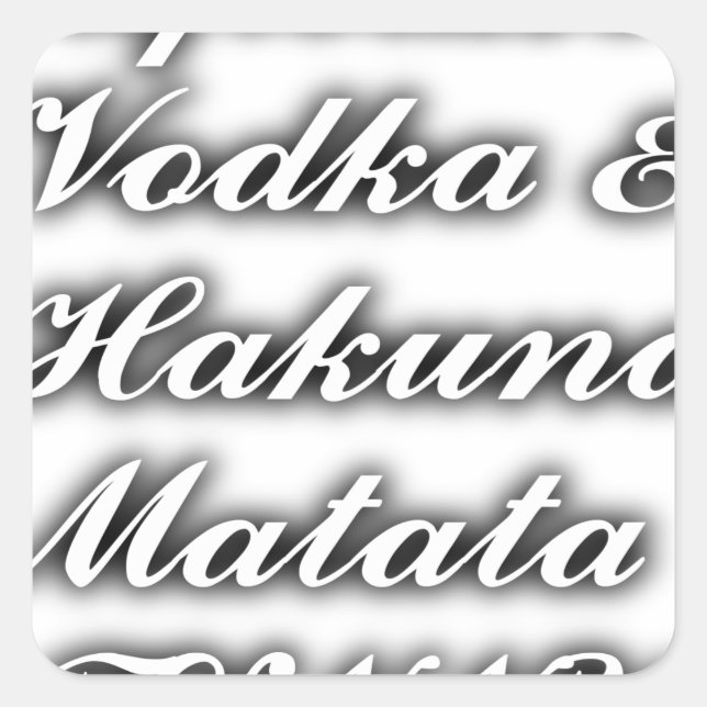 Adesivo Quadrado Cupcakes Vodka Hakuna Matata FUNNY (Frente)