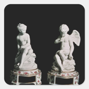 Adesivo Quadrado Cupido e psique, grupo de Sevres, 1758