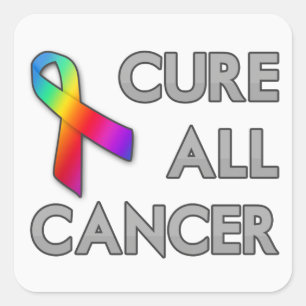 Adesivo Quadrado Cure todo o cancer