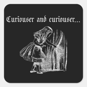 Adesivo Quadrado Curiouser e Alice Curiosa com Chave