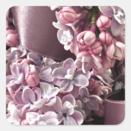 Adesivo Quadrado Curvas De Lilac E De Fita