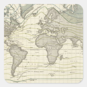 Adesivo Quadrado Curvas isothermal do sistema de Alexander von