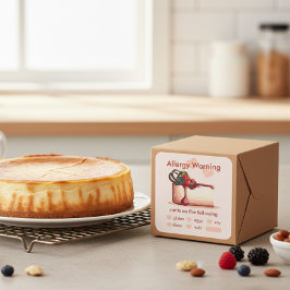 Adesivo Quadrado Custom Allergy Warning Dessert Sticker