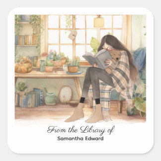 Adesivo Quadrado Custom Book Label