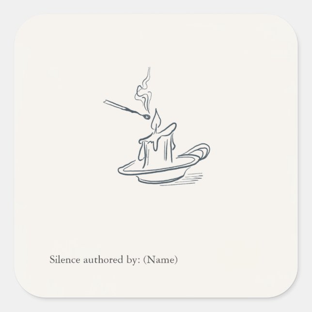 Adesivo Quadrado Custom Introvert Gift Minimalist Line Art (Frente)