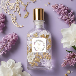 Adesivo Quadrado Custom Lilac Garland Wreath Wedding Sanitizer Gel