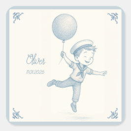 Adesivo Quadrado Custom personalized baby boy name 