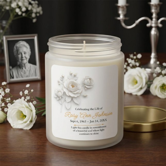 Adesivo Quadrado Custom Rose Remembrance Candle Sticker (Criador carregado)