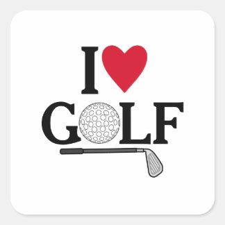 Adesivo Quadrado Customizable I love Golf Balls