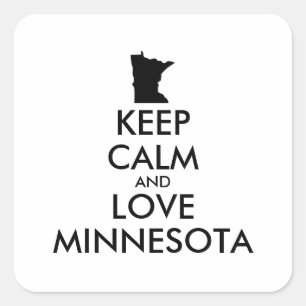 Adesivo Quadrado Customizável MANTENHA A CALMA e AME MINNESOTA