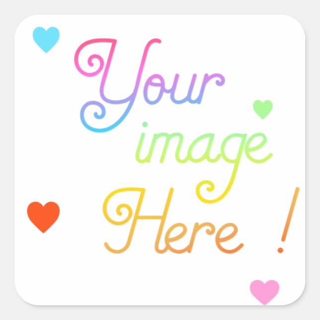 Adesivo Quadrado Customize your own Square Stickers  (Frente)
