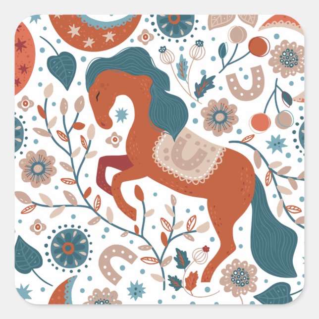 Adesivo Quadrado Cuta de Cavalo Escandinavo (Frente)