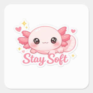 Adesivo Quadrado Cute Aesthetic Axolotl
