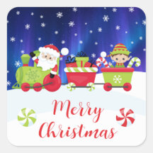 Cute Christmas Santa and Elf Train