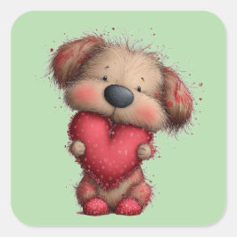 Adesivo Quadrado Cute Dog 3 Inch Sticker – Adorable Kawaii Design