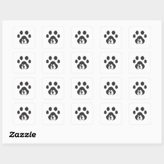 Adesivo Quadrado Cute Dog Paw Love Sticker Sheet