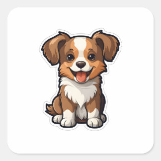Adesivo Quadrado Cute Dog Sticker 3