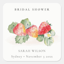 Cute Folhagem de Morango Vermelho Noivado