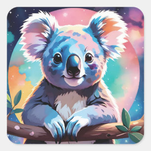 Adesivo Quadrado Cute illustration of a koala
