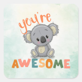 Adesivo Quadrado Cute Koala Você é um Admirável Professor Aluno Rec