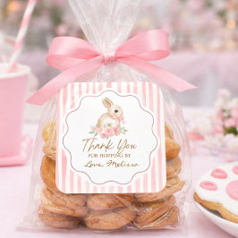 Adesivo Quadrado Cute Little Bunny Thank You For Hopping By