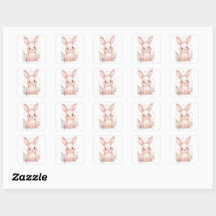 Cute Pink Bunny Party Theme Pastel Floral