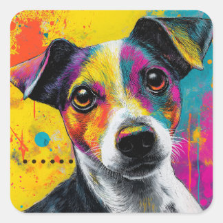 Adesivo Quadrado Cute Puppy Funny Dog Mixed Media Animal Pet