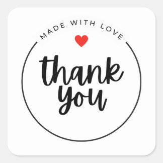 Adesivo Quadrado Cute Thank You Sticker | Small Business Packaging