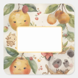 Adesivo Quadrado Cutie Fruitie Sticker