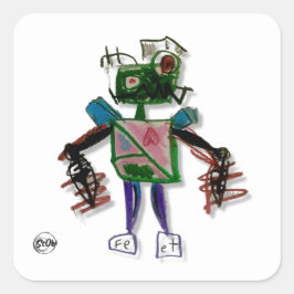 Adesivo Quadrado Cy=Borg Robot Sticker