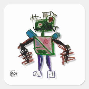 Adesivo Quadrado Cy=Borg Robot Sticker