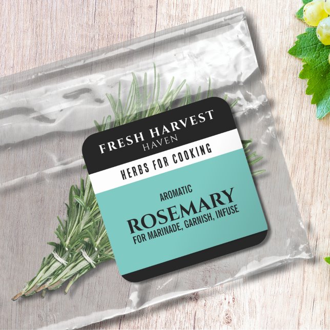 Adesivo Quadrado Cyan Herb minimalista (Criador carregado)