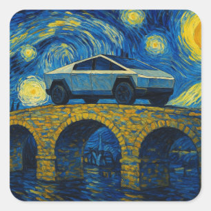Adesivo Quadrado Cybercaminhão Starry Night Sticker