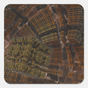 Adesivo Quadrado Cybernetix 3D Abstrato Arte Digital