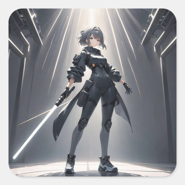 Adesivo Quadrado cyberpunk (Frente)