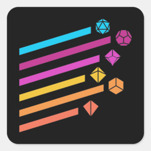 Adesivo Quadrado Cyberpunk Dice Ray Tabletop RPG