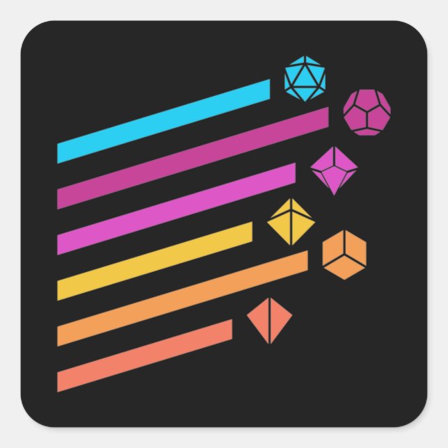 Adesivo Quadrado Cyberpunk Dice Ray Tabletop RPG (Frente)