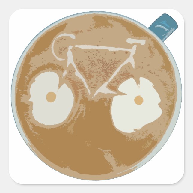 Adesivo Quadrado Cycling Latte Art (Frente)