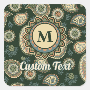 Adesivo Quadrado Cypress Paisley Pattern Square Sticker