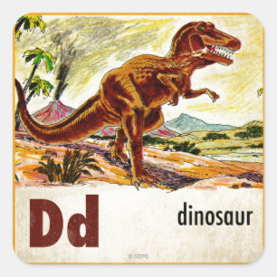 Adesivo Quadrado D é para o dinossauro