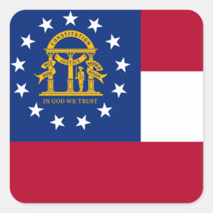 Adesivo Quadrado da Bandeira da Geórgia