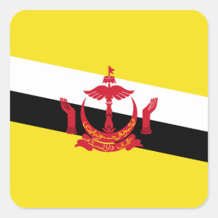 Adesivo Quadrado da Bandeira Patriótica de Brunei